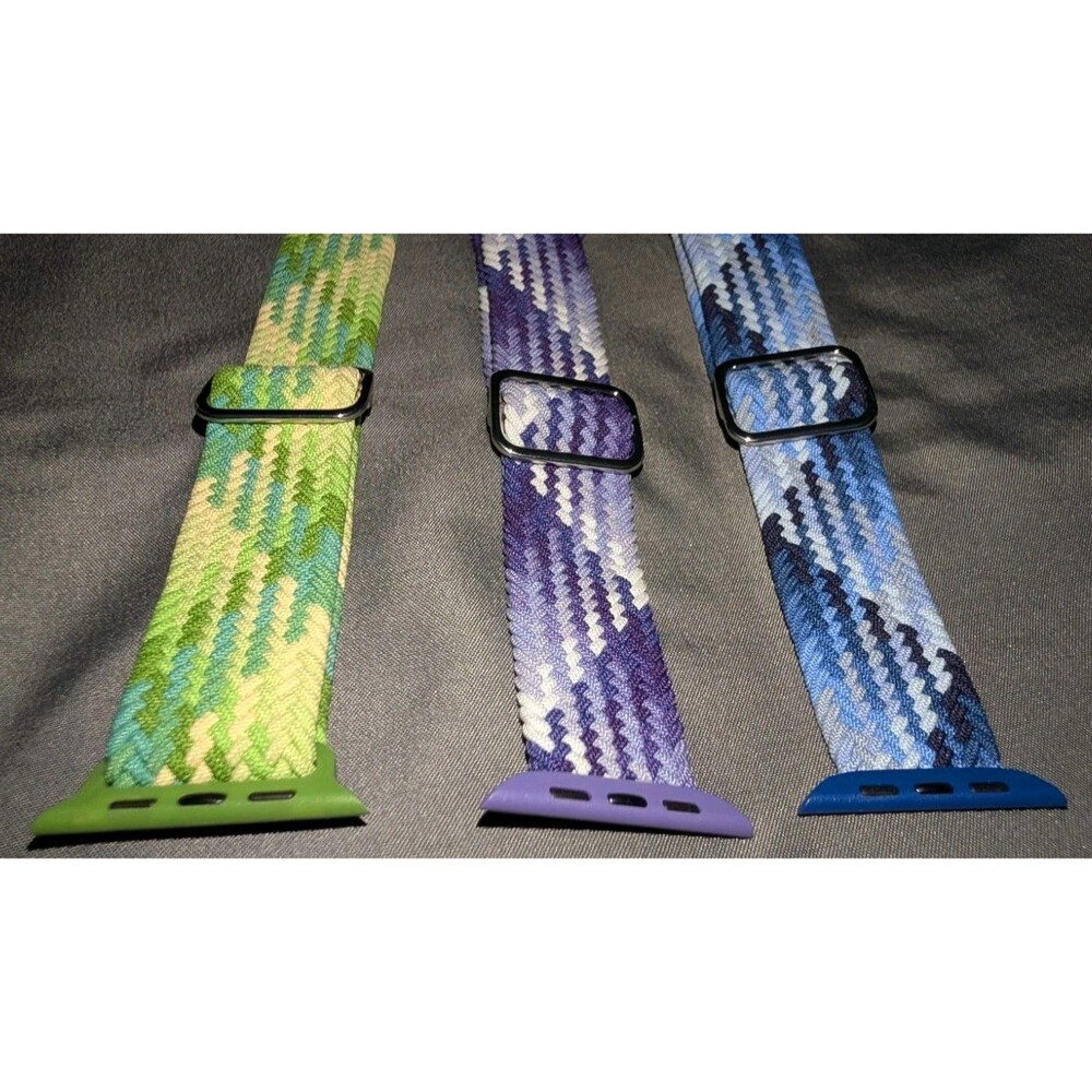 Braided Nylon Loop Apple Watch Bands 42 44 45mm Multicolor Blue Purple Green New - Picture 2 of 6